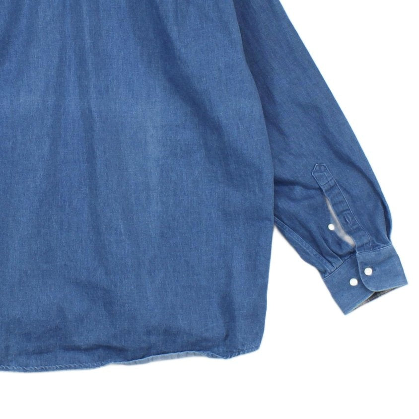 Mens Denim Shirt Long Sleeve Button Up