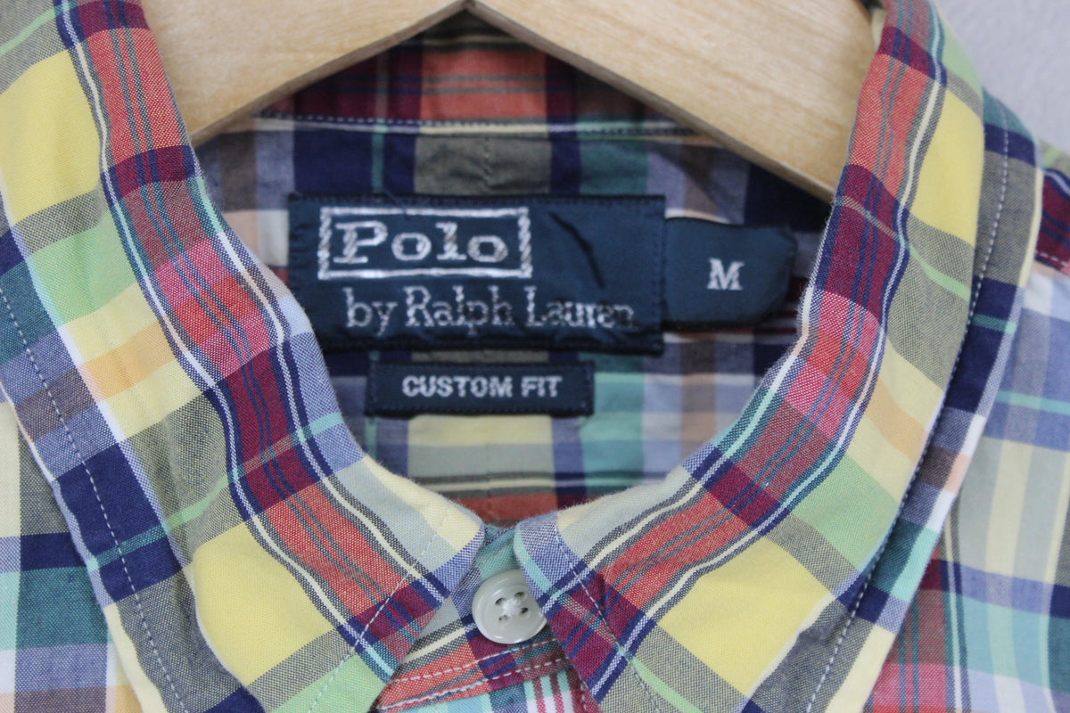 Mens Plaid Shirt  Short Sleeve Custom Fit