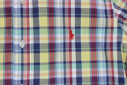 Mens Plaid Shirt  Short Sleeve Custom Fit