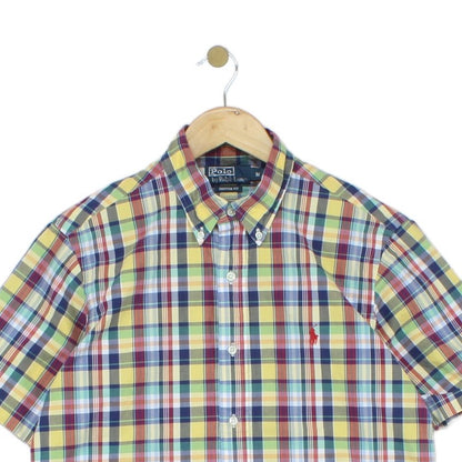 Mens Plaid Shirt  Short Sleeve Custom Fit
