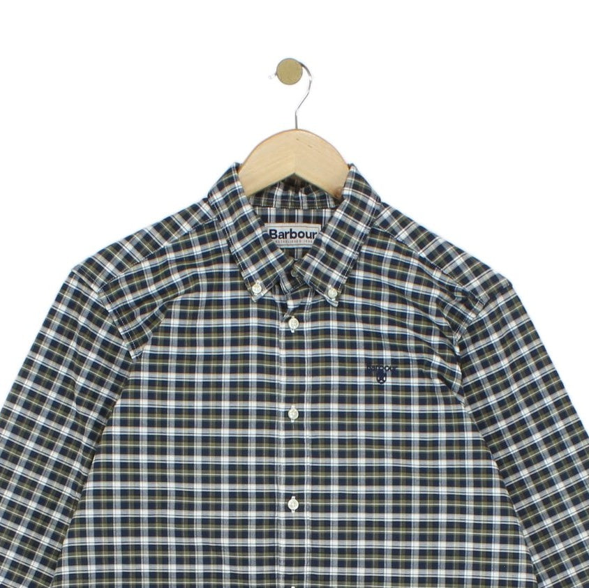Mens Plaid Shirt Tailored Long Sleeve
