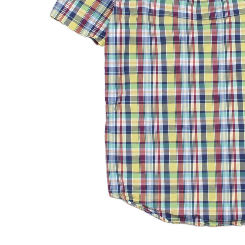 Mens Plaid Shirt  Short Sleeve Custom Fit