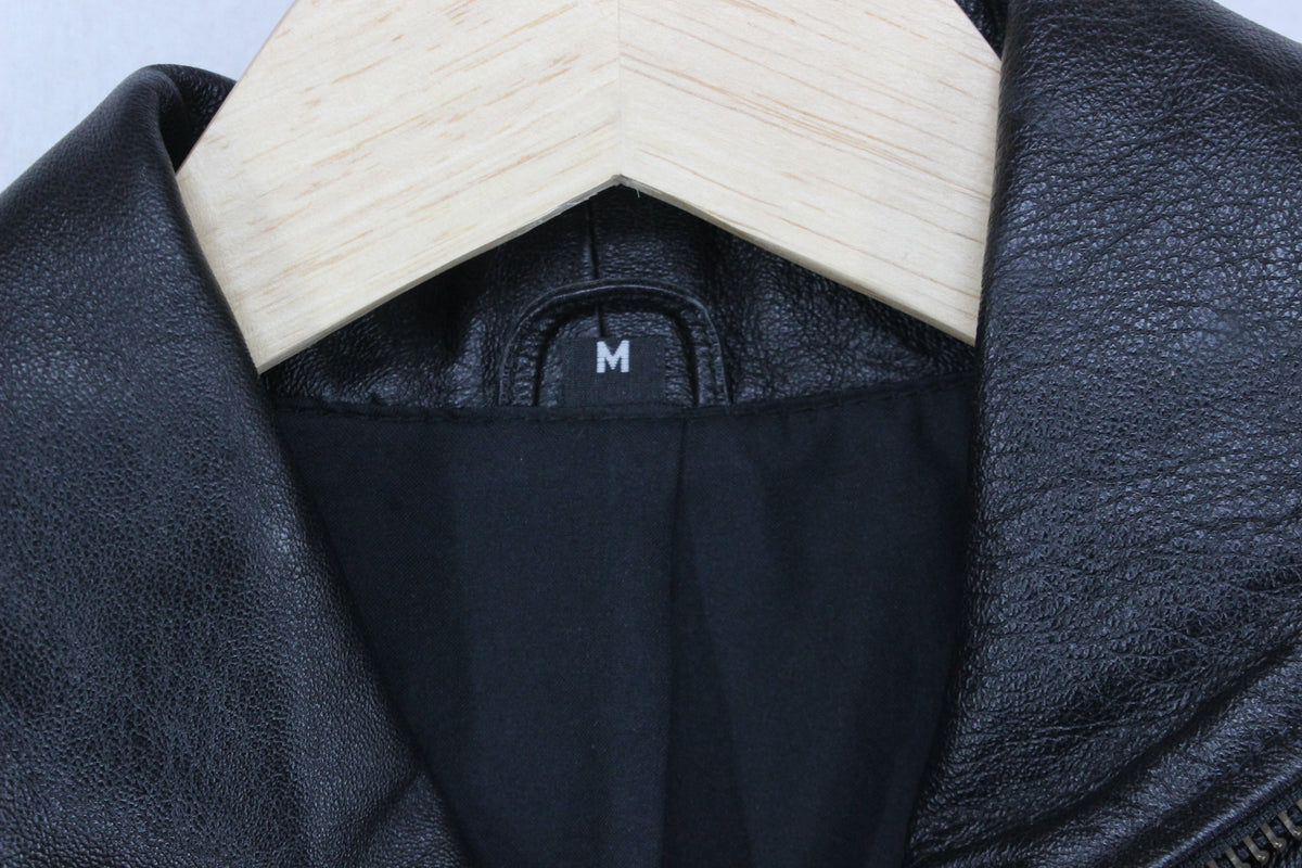 Womens Leather Jacket Full Zip Biker