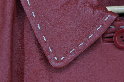 Womens Leather Jacket Button Front
