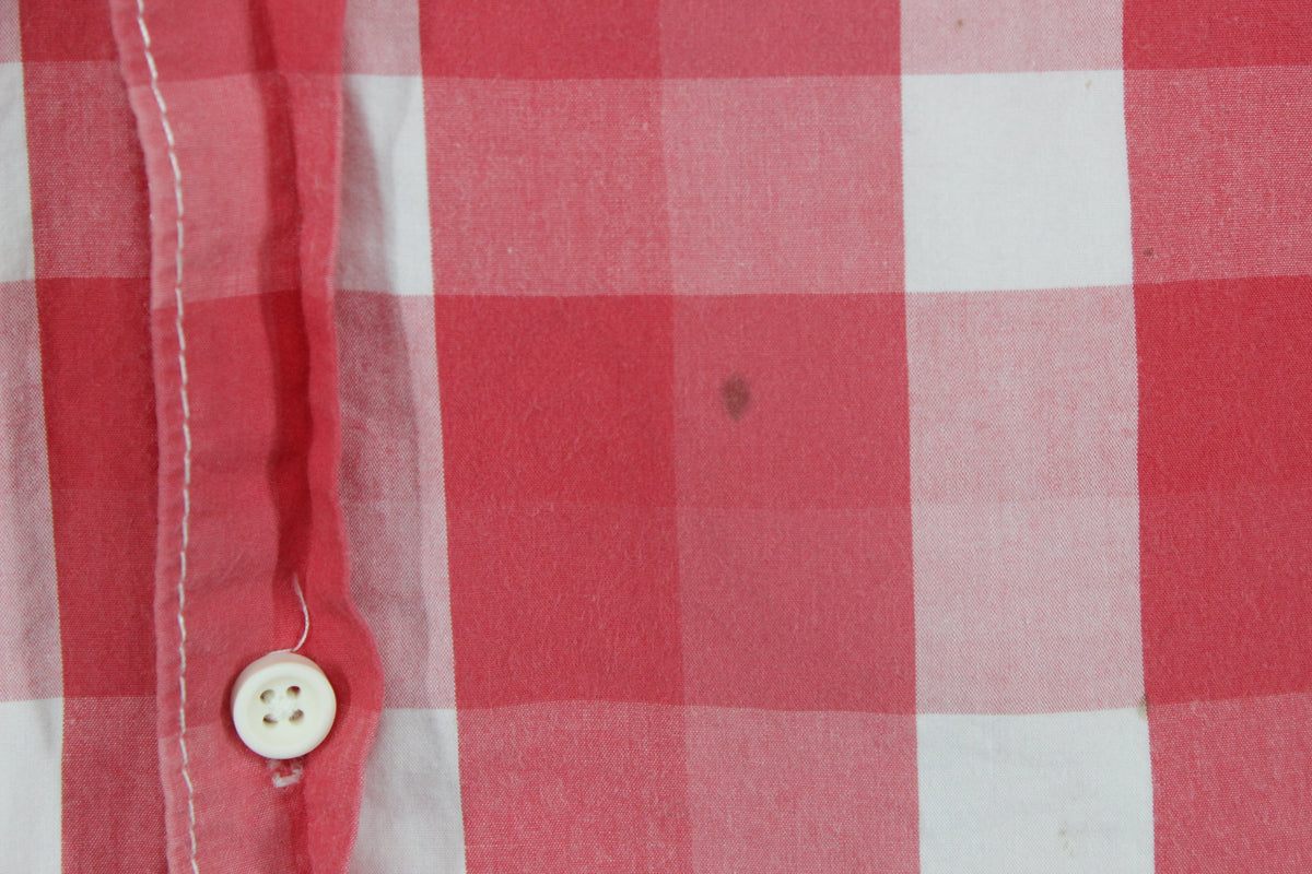 Mens Plaid Shirt Short Sleeve Button Up