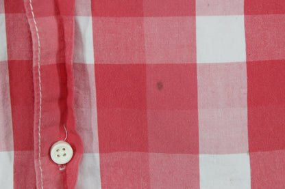 Mens Plaid Shirt Short Sleeve Button Up