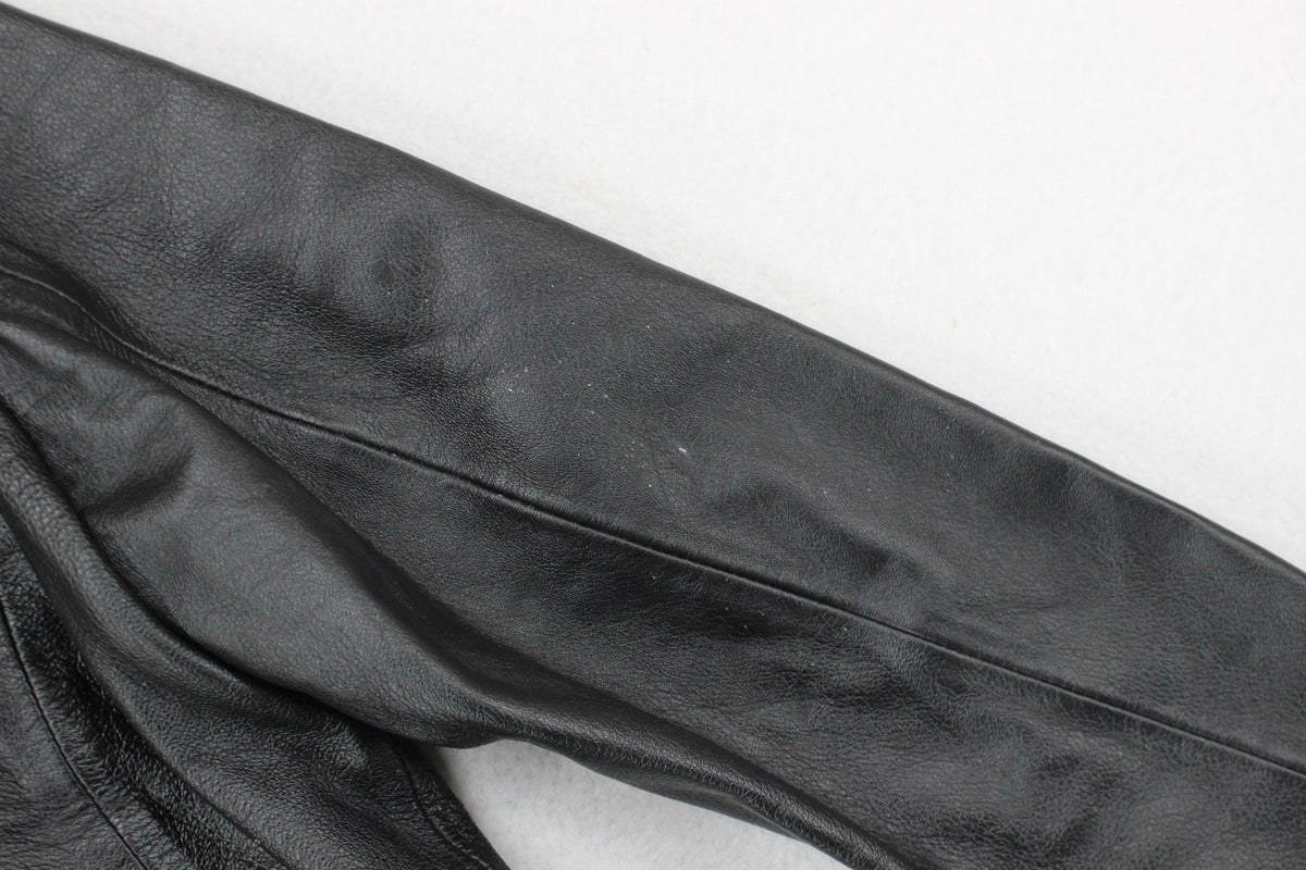 Womens Leather Jacket Full Zip Biker