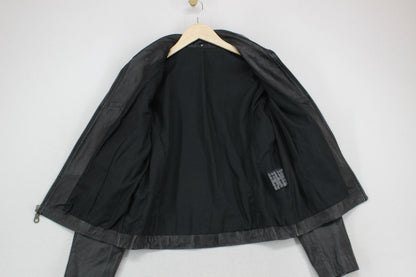 Womens Leather Jacket Full Zip Biker