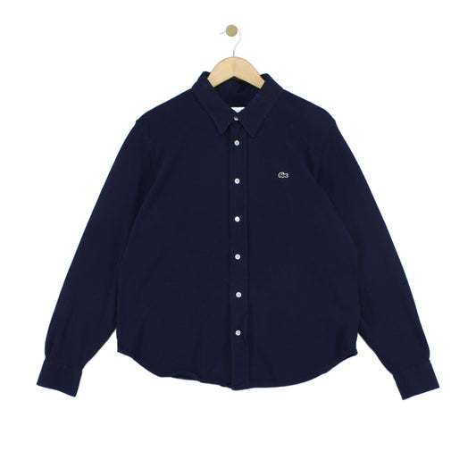 Mens Ribbed Shirt Slim Fit Button Up Long Sleeve