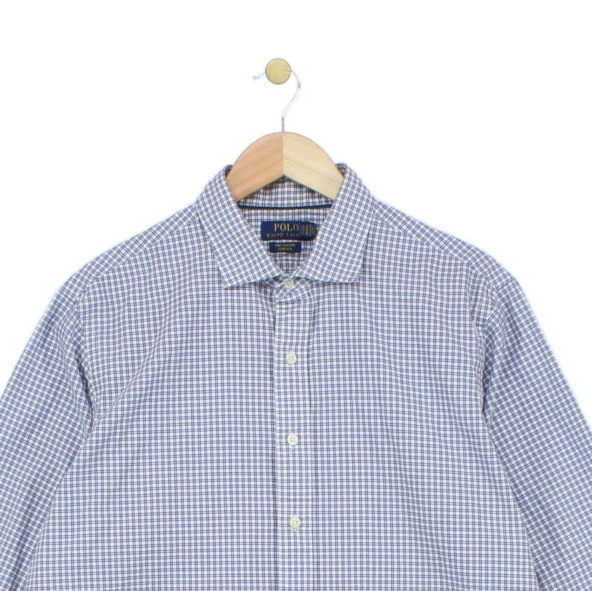 Mens Check Shirt Stretch Long Sleeve