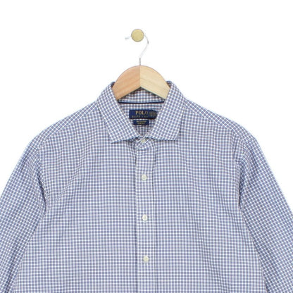 Mens Check Shirt Stretch Long Sleeve