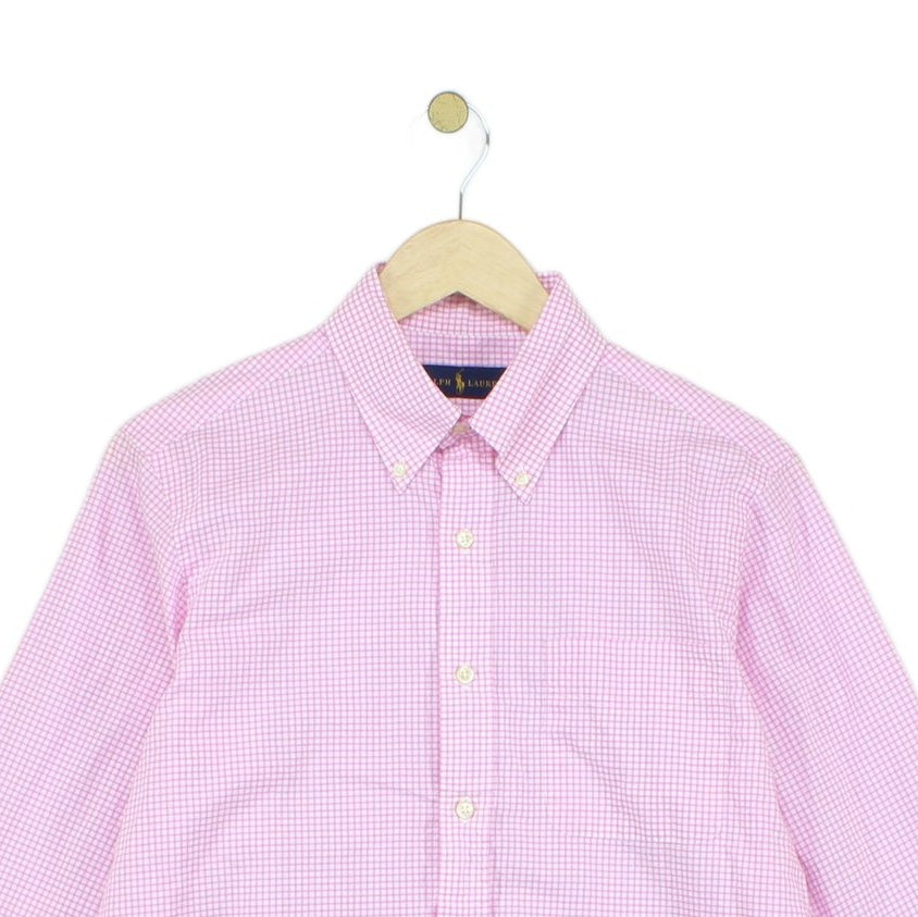 Mens Check Shirt Button Up Long Sleeve