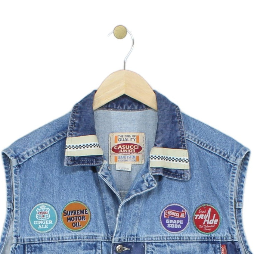 Mens Denim Vest Jacket Made In Italy