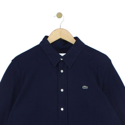 Mens Ribbed Shirt Slim Fit Button Up Long Sleeve