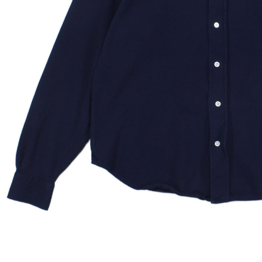 Mens Ribbed Shirt Slim Fit Button Up Long Sleeve