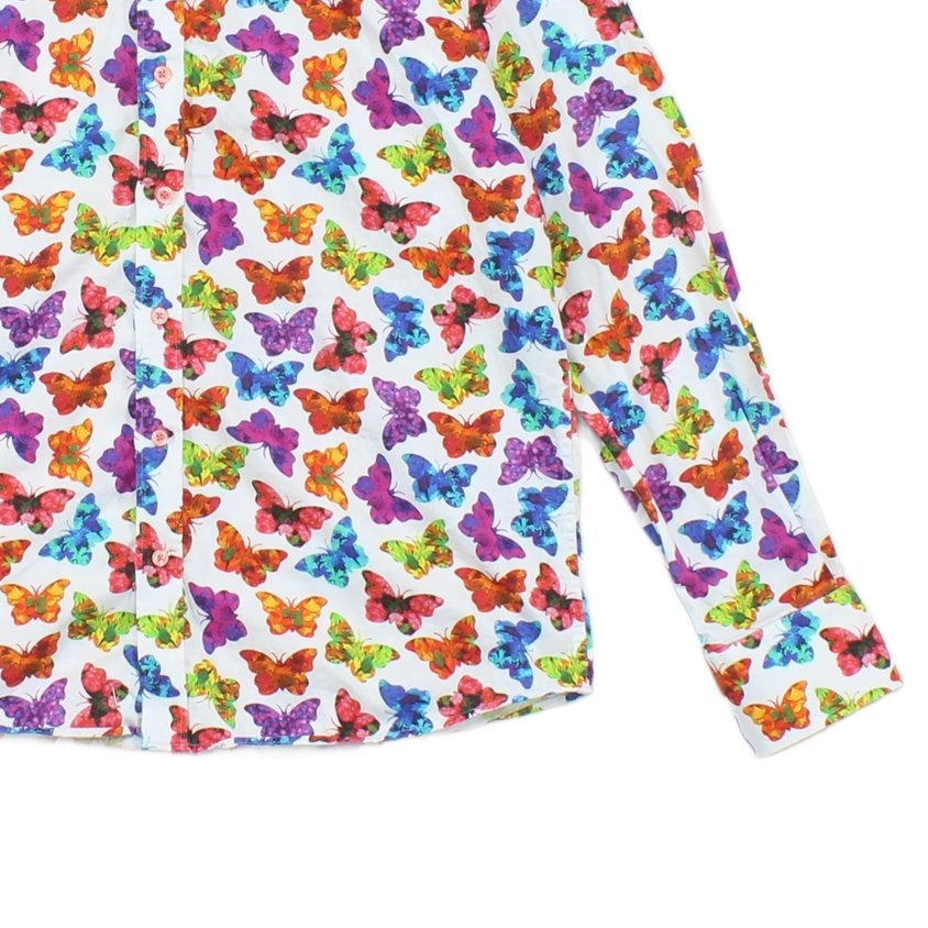 Mens Patterned Shirt Butterfly Long Sleeve