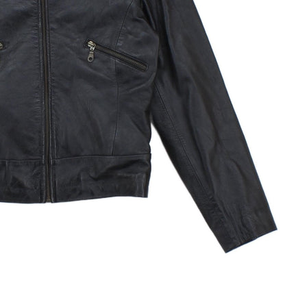 Womens Leather Jacket Full Zip Biker