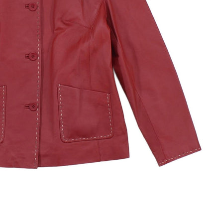 Womens Leather Jacket Button Front