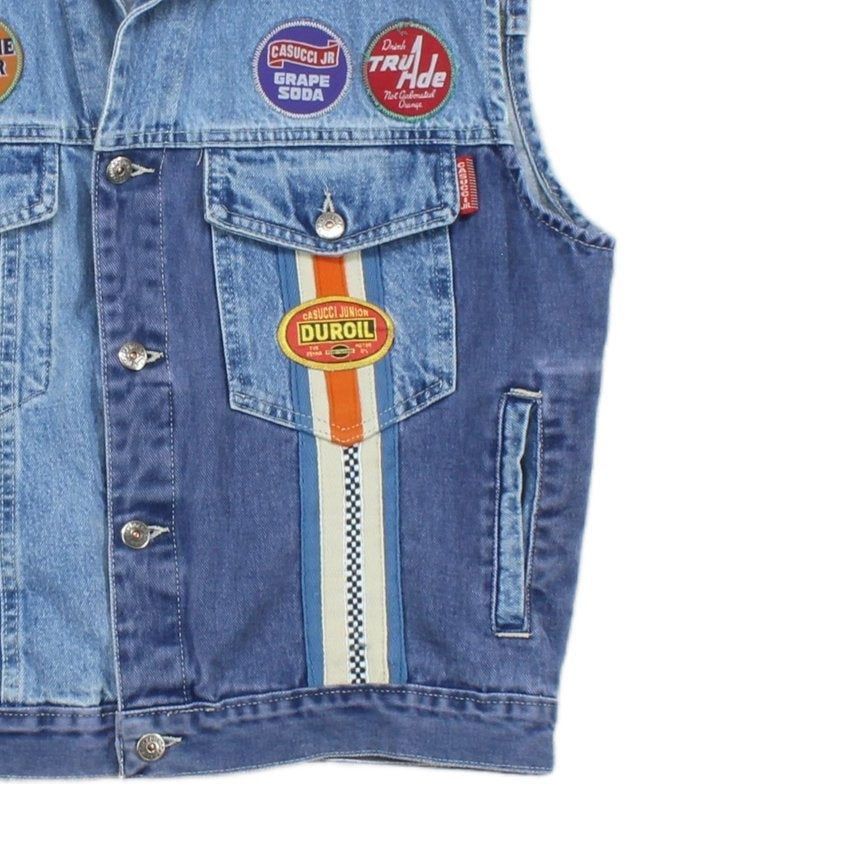 Mens Denim Vest Jacket Made In Italy