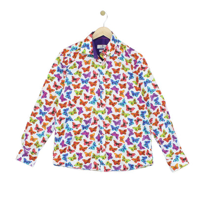 Mens Patterned Shirt Butterfly Long Sleeve