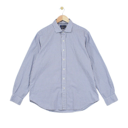 Mens Check Shirt Stretch Long Sleeve