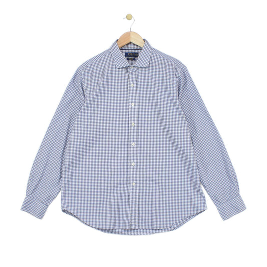 Mens Check Shirt Stretch Long Sleeve