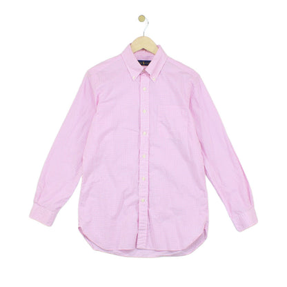 Mens Check Shirt Button Up Long Sleeve