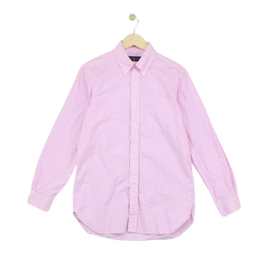 Mens Check Shirt Button Up Long Sleeve