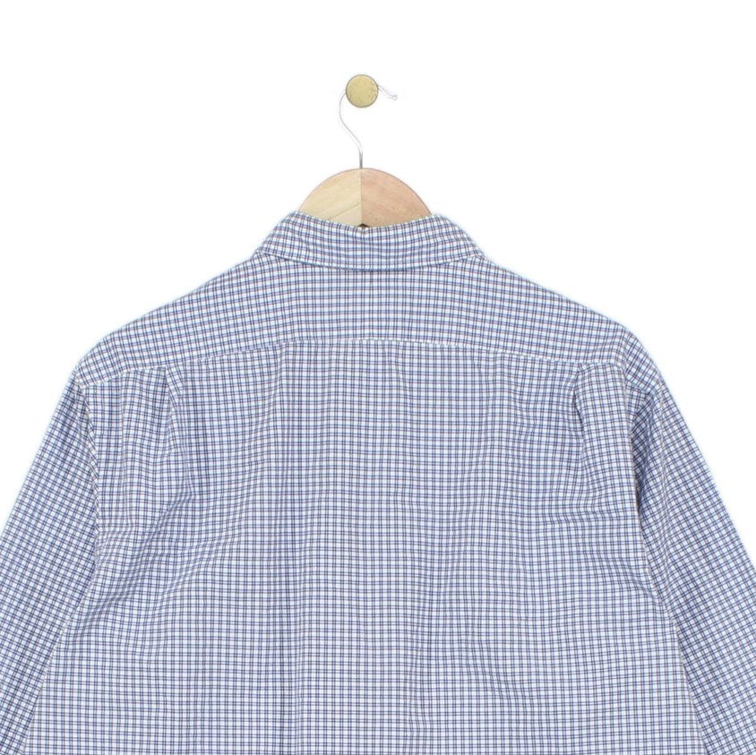 Mens Check Shirt Stretch Long Sleeve