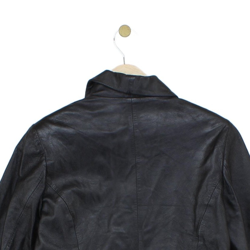 Womens Leather Jacket Full Zip Biker