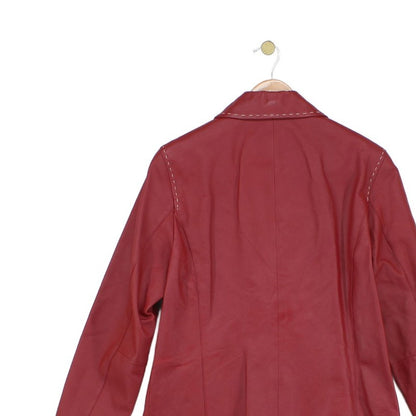 Womens Leather Jacket Button Front