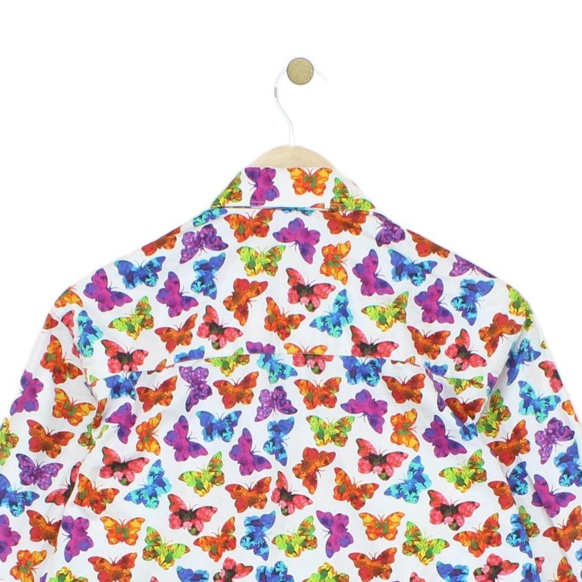 Mens Patterned Shirt Butterfly Long Sleeve