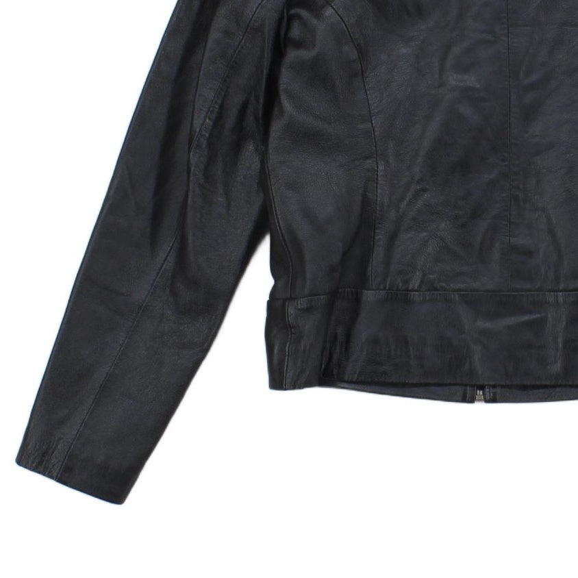 Womens Leather Jacket Full Zip Biker