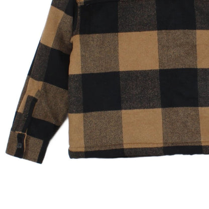Womens Sherpa Jacket Plaid Long Sleeve Wool Blend