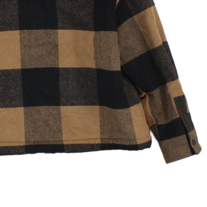 Womens Sherpa Jacket Plaid Long Sleeve Wool Blend