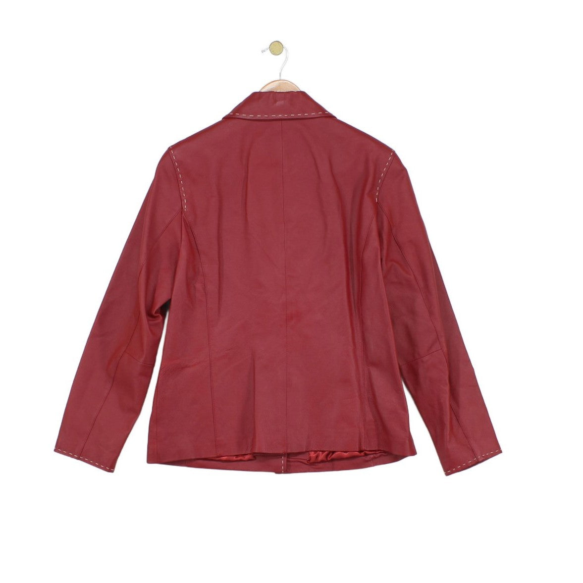 Womens Leather Jacket Button Front