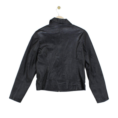 Womens Leather Jacket Full Zip Biker