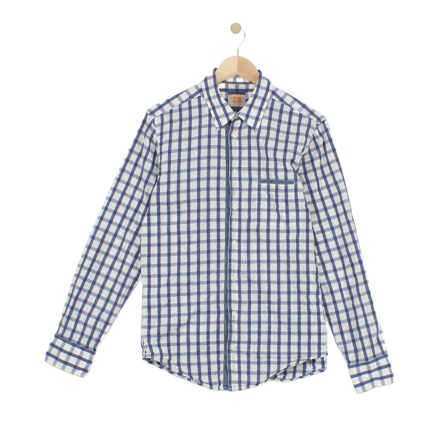 Mens Check Shirt Long Sleeve Button Up