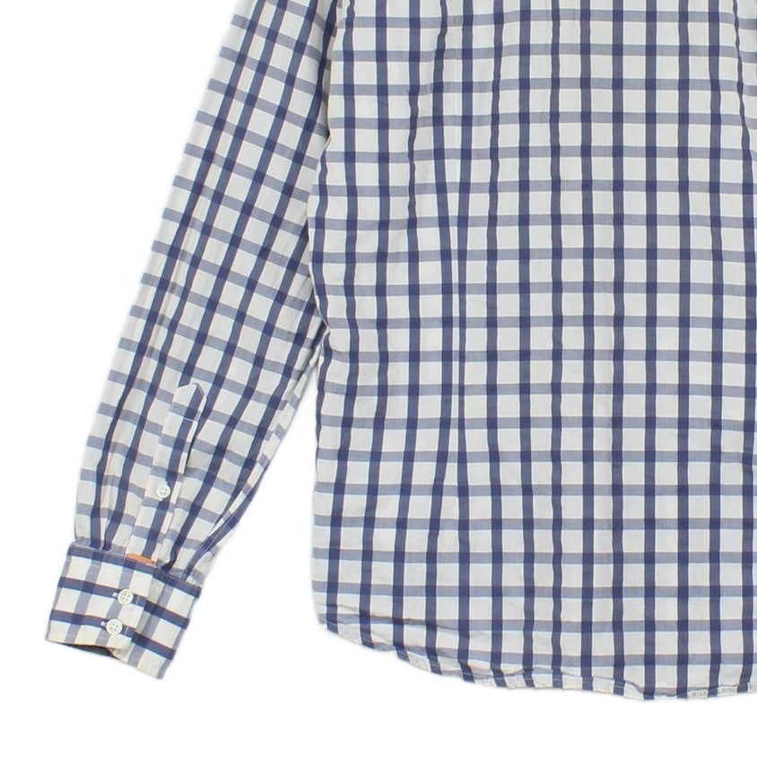 Mens Check Shirt Long Sleeve Button Up