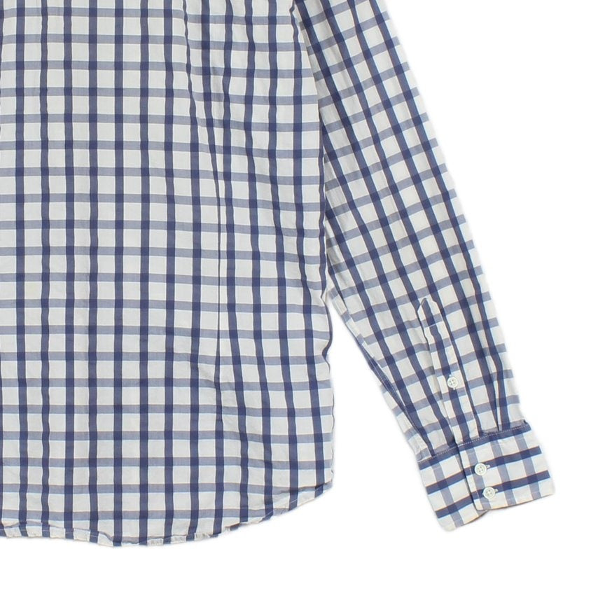 Mens Check Shirt Long Sleeve Button Up