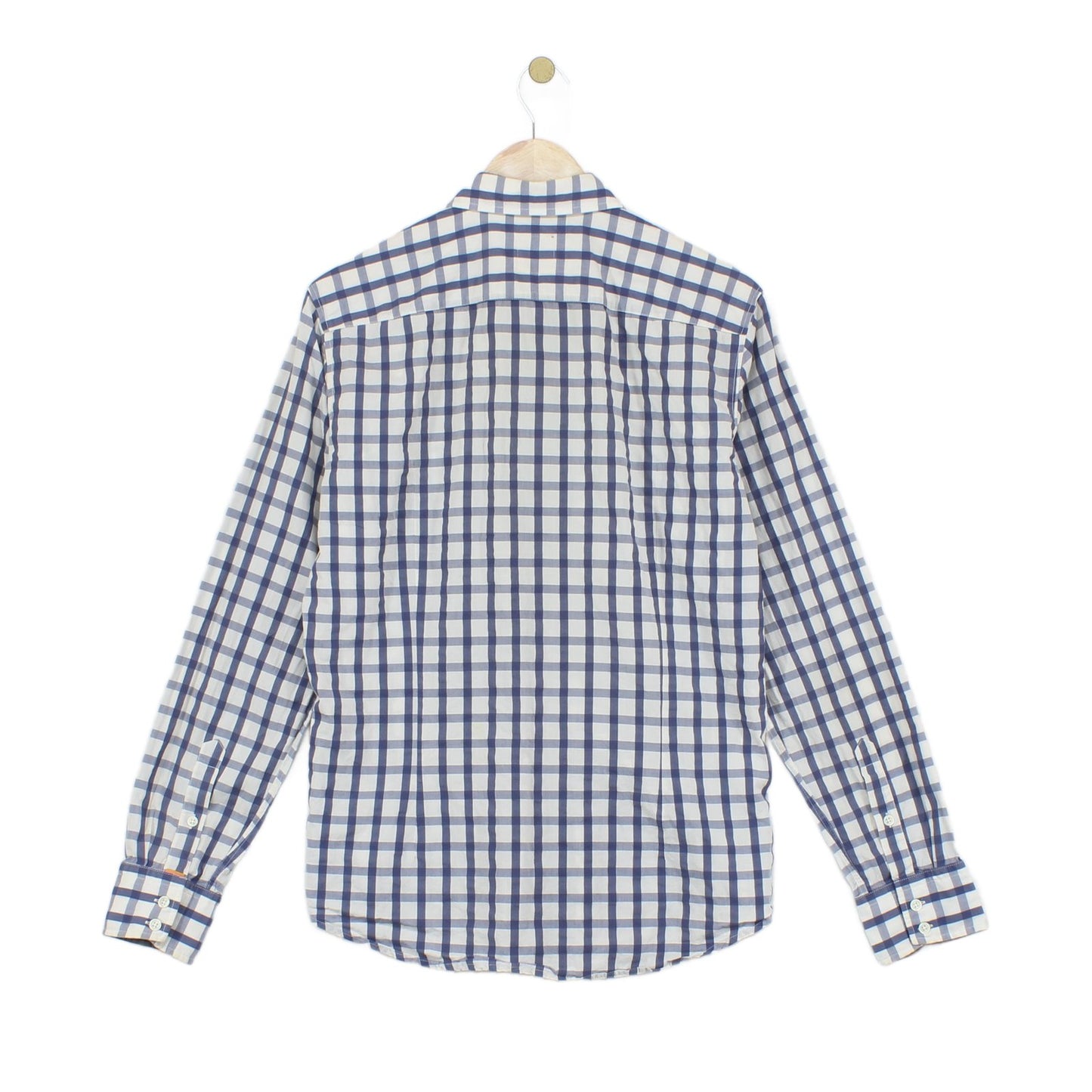 Mens Check Shirt Long Sleeve Button Up