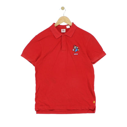 Mens Polo Shirt Short Sleeve Collared Super Mario