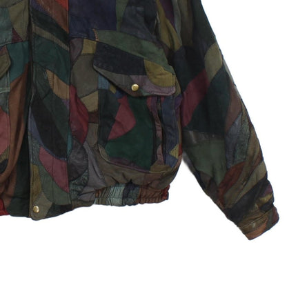 Mens Patchwork Bomber Jacket 80S