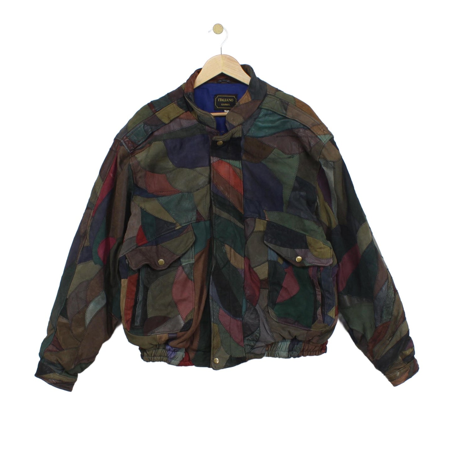 Mens Patchwork Bomber Jacket 80S