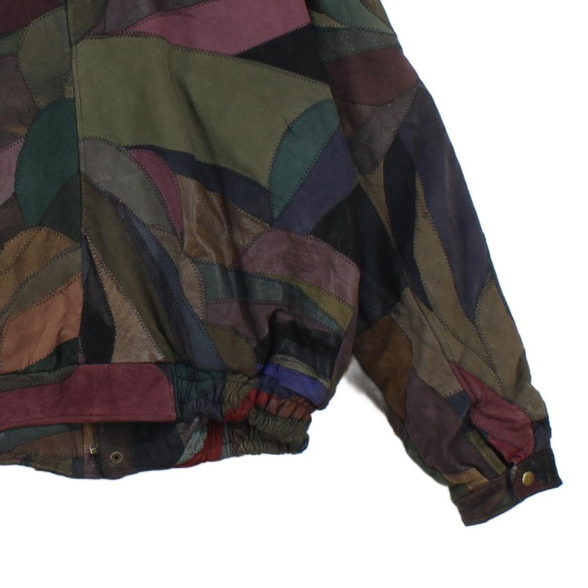 Mens Patchwork Bomber Jacket 80S