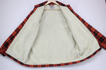 Mens Sherpa Shirt Plaid Workwear Heavyweight