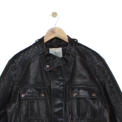 Mens Biker Jacket Full Zip Utility