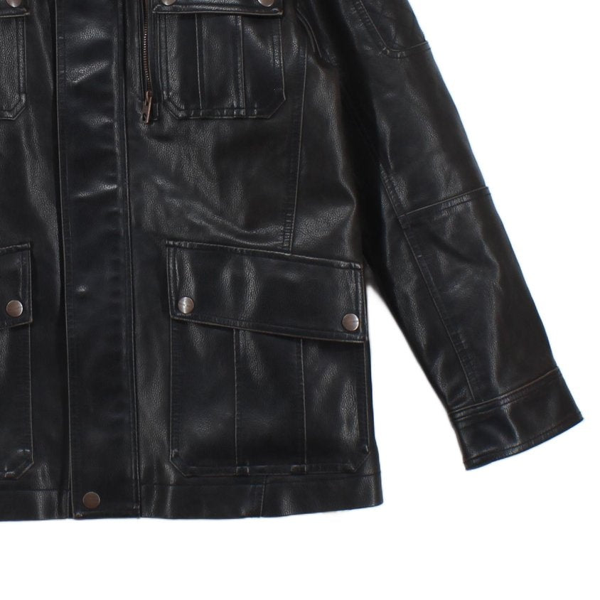Mens Biker Jacket Full Zip Utility