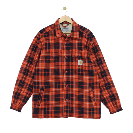 Mens Sherpa Shirt Plaid Workwear Heavyweight