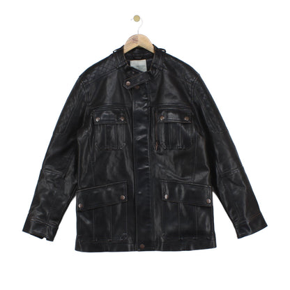 Mens Biker Jacket Full Zip Utility